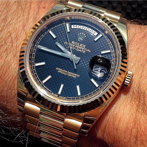 rolex oyster perpetual day date blue face|rolex day date white dial.